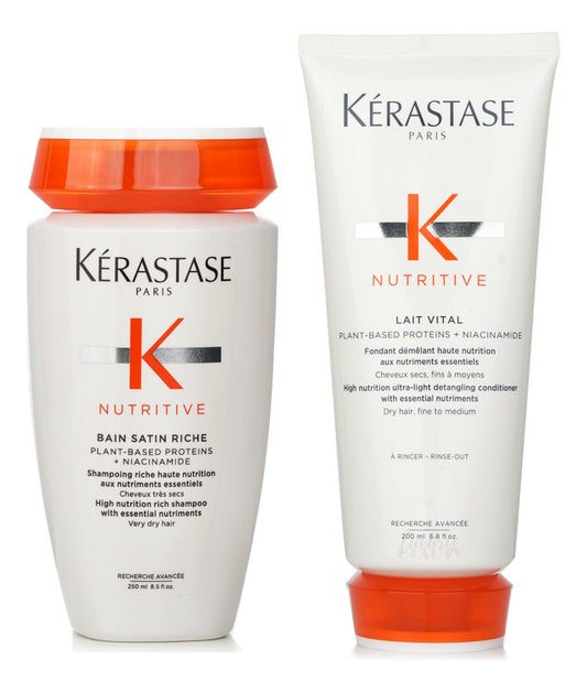 Nutritive Bain Satin Riche + Lait Vital Fondant Kérastase